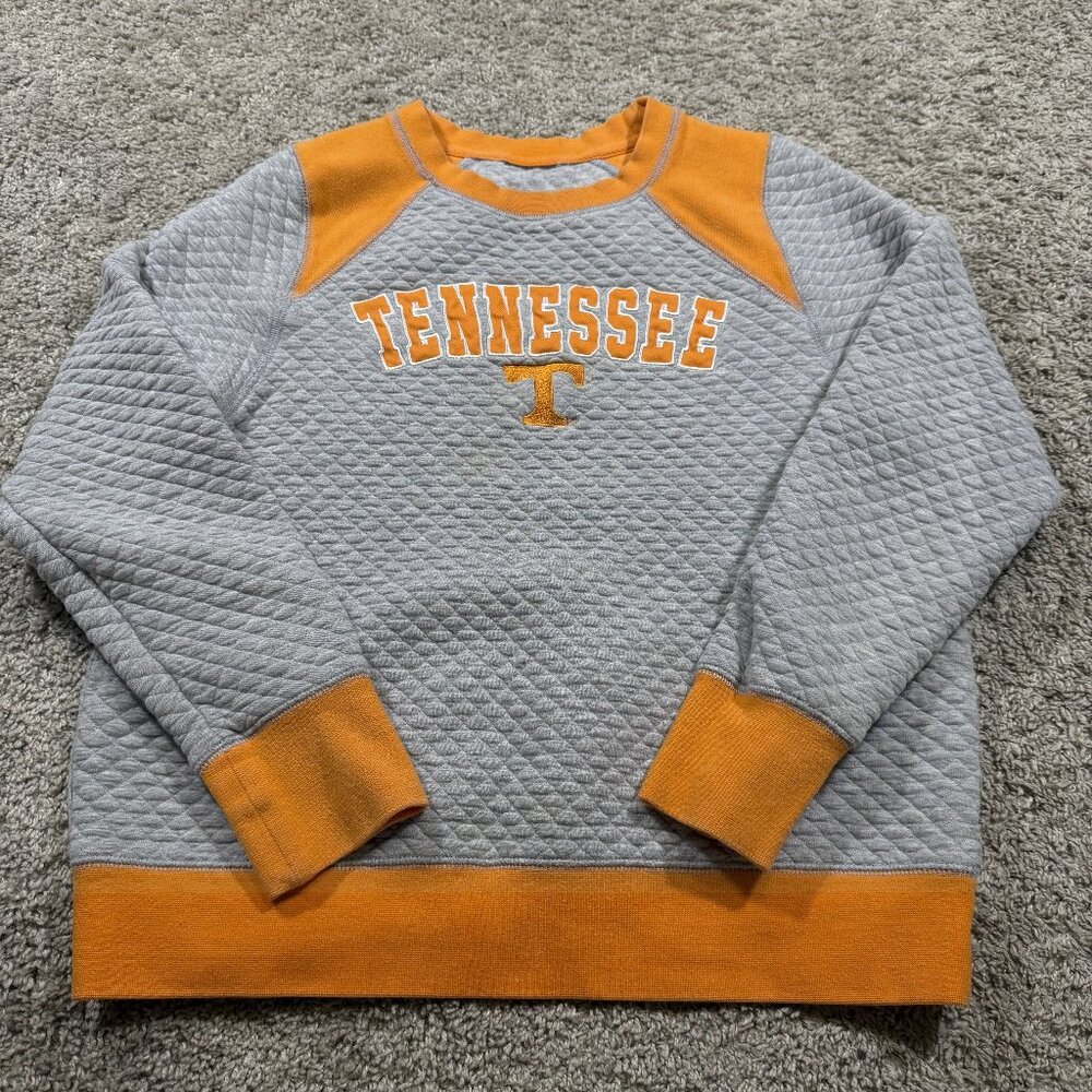 Tennessee Crewneck Quilted Sweatshirt - Gray & Orange